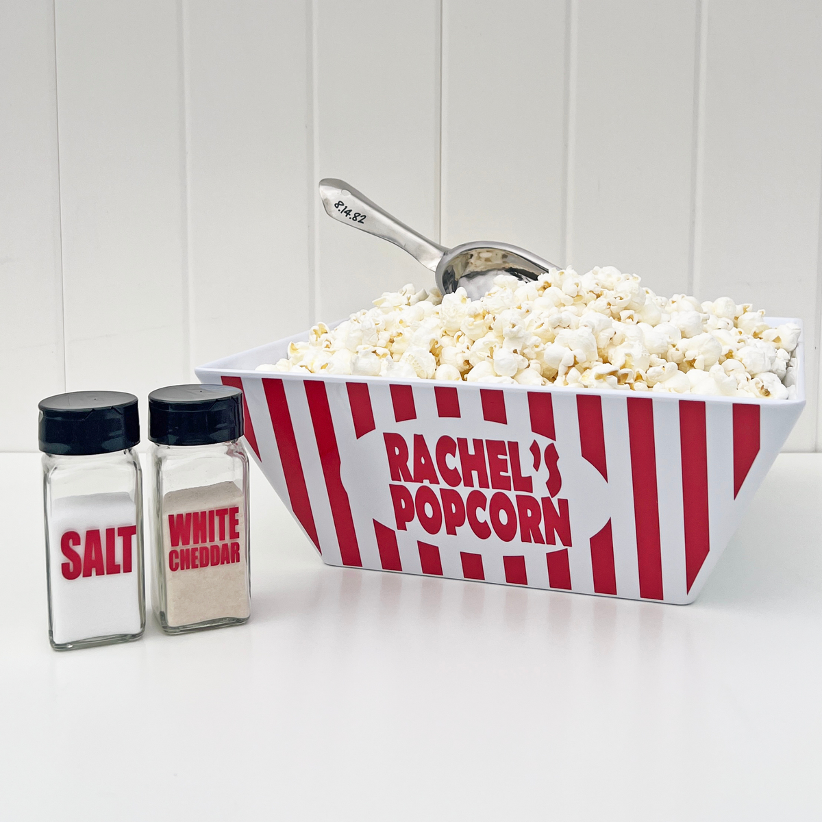 Laser Etched Spice Jars for Popcorn Seasonings 4 Oz Square Glass Spice  Bottles, Seasoning Shakers for Movie Popcorn Snacks 