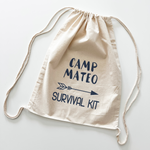 camp survival kit canvas backpack color navy