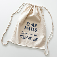 camp survival kit canvas backpack color navy