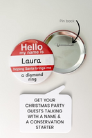 Christmas Party Conversation Buttons - Hello My Name Is Buttons - Red & Green