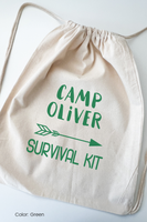 green survival kit canvas backpack