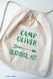 green survival kit canvas backpack