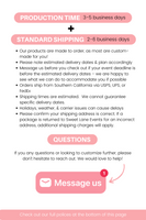 shipping and production information