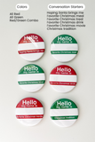 Color and conversation starter options for holdiay buttons