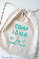 Sleepover Essentials Personalized Drawstring Cotton Backpacks