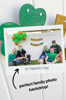 St Patty's Day family photo backdrop