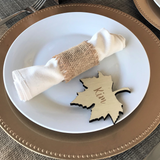 gold brown white Thanksgiving table setting