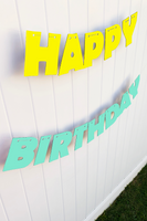 yellow mint custom birthday banner