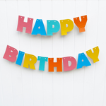 bright colorful happy birthday banner