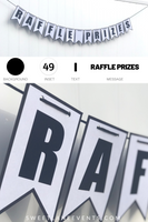 raffle prize black white banner