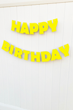 sunshine yellow happy birthday banner