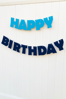 blue happy birthday banner