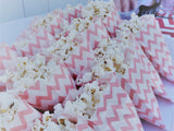 coral chevron paper popcorn bags