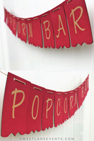 popcorn bar hanging banner