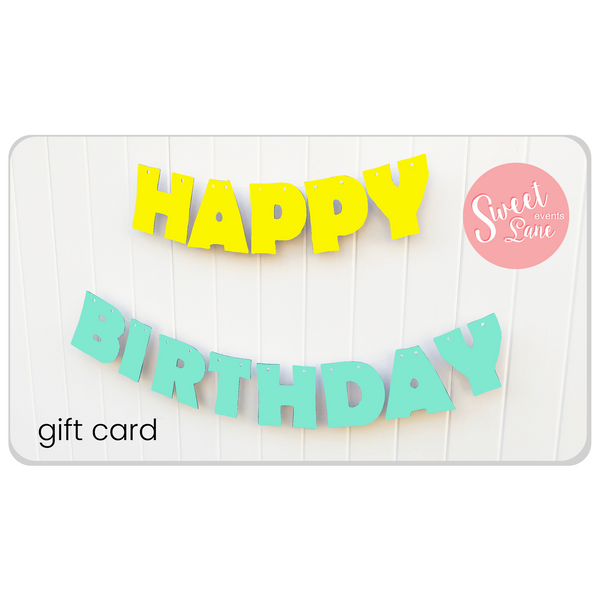 birthday banner gift card