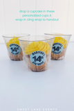 wrapped yellow cupcake cups for social distance birthday