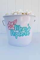 moms popcorn bucket flowers