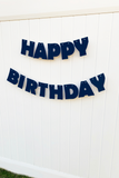 navy blue happy birthday sign