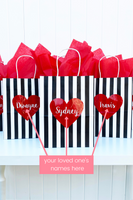 Heart XOXO Party in a Box, banner with gift bags