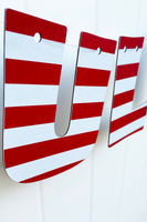 red white striped American banner