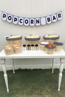 Black & White Gingham Popcorn Bar, Party in a Box