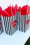 paper heart custom gift bags